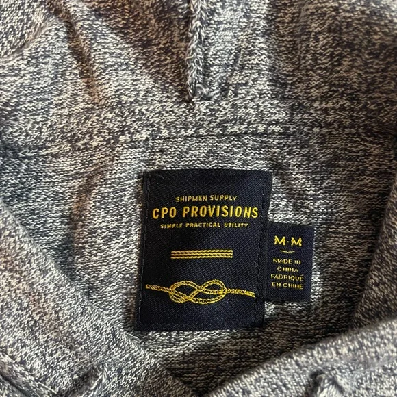 CPO Provisions (Urban Outfitters) Men’s Rd/Gra Henley Hooded Sweater - Picture 3 of 7